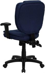 img 1 attached to 💺 Mid-Back Navy Blue Fabric Swivel Ergonomic Office Chair with Pillow Top Cushioning, Arms, and Multifunctional Features by Flash Furniture