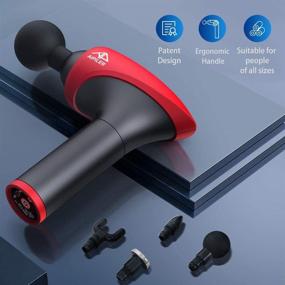 img 3 attached to Percussion Muscle Massage Gun: Powerful Handheld Fascia Gun for Athletes 💪 - Deep Tissue Massager & Pain Relief Therapy with 4 Massage Heads (Gules)