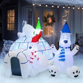 img 2 attached to Inflatable Polar Bear Family Igloo Outdoor Christmas Blow 🐻 Up Yard Decorations - 5x7x6 ft, Multi-Colored LED Lights, by HappyThings!