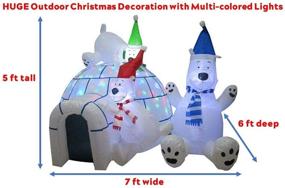 img 3 attached to Inflatable Polar Bear Family Igloo Outdoor Christmas Blow 🐻 Up Yard Decorations - 5x7x6 ft, Multi-Colored LED Lights, by HappyThings!