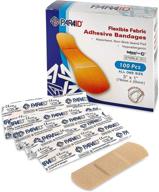 100 count box of flex fabric adhesive bandages - flexible finger-tip, knuckles, and thumb bandages for optimal wound care and infection protection логотип