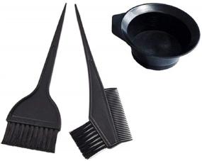 img 2 attached to 🎨 Professional Salon Hair Coloring Dyeing Kit - ATB 3pcs: Mixing Bowl, Angled Comb, and Brush | Better SEO