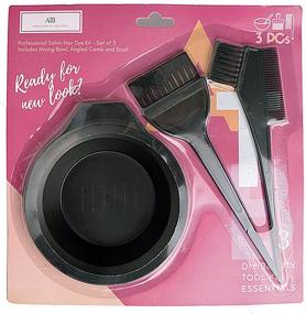 img 1 attached to 🎨 Professional Salon Hair Coloring Dyeing Kit - ATB 3pcs: Mixing Bowl, Angled Comb, and Brush | Better SEO