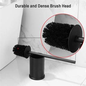 img 3 attached to 🚽 Black Aluminum Round Freestanding Toilet Bowl Brush Holder for Bathroom