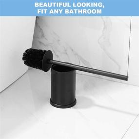 img 2 attached to 🚽 Black Aluminum Round Freestanding Toilet Bowl Brush Holder for Bathroom