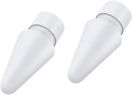 apple pencil 2 gen replacement tips - compatible ipad pro pencil nibs - 2 pack white logo