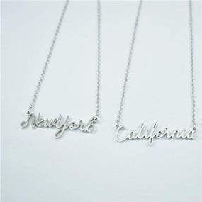 img 2 attached to 🌴 Chic and Stylish 18k Gold Plated State Necklaces - California, Florida, New York, Texas, and Georgia