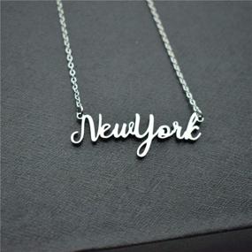 img 1 attached to 🌴 Chic and Stylish 18k Gold Plated State Necklaces - California, Florida, New York, Texas, and Georgia