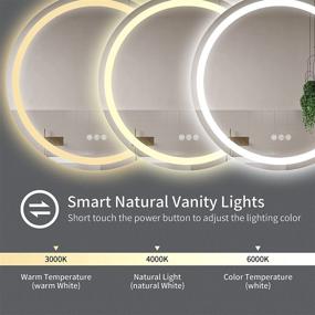 img 2 attached to 💡 Enhance Your Bathroom with the OONNEE 24 Inch Round LED Mirror - Wall Mounted Vanity Mirror with 3-Colors Lights, Adjustable Brightness, Waterproof & Anti-Fog