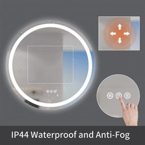 img 3 attached to 💡 Enhance Your Bathroom with the OONNEE 24 Inch Round LED Mirror - Wall Mounted Vanity Mirror with 3-Colors Lights, Adjustable Brightness, Waterproof & Anti-Fog