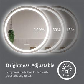 img 1 attached to 💡 Enhance Your Bathroom with the OONNEE 24 Inch Round LED Mirror - Wall Mounted Vanity Mirror with 3-Colors Lights, Adjustable Brightness, Waterproof & Anti-Fog