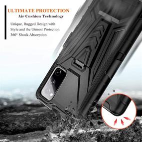 img 2 attached to 📱 NZND Case for Samsung Galaxy S20 FE 5G: Tempered Glass, Full Coverage, Belt Clip Holster, Kickstand - Black