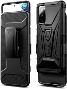 img 1 attached to 📱 NZND Case for Samsung Galaxy S20 FE 5G: Tempered Glass, Full Coverage, Belt Clip Holster, Kickstand - Black