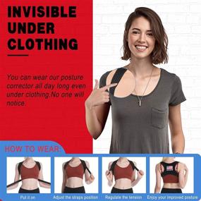 img 2 attached to 🧘 Premium Posture Corrector: Shoulder and Back Brace Support for Men and Women - Effective Upper Back Straightener, Neck, Clavicle & Shoulder Support - Relieve Back Pain