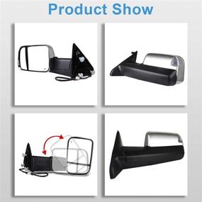 img 1 attached to 🪞 ECCPP Tow Mirrors for 2010 Dodge Ram 1500 2500 3500, 2011-2015 Dodge Ram 1500 2500 3500 Towing Mirrors Chrome Power Heated Puddle Signal Light Pair, Driver and Passenger Side