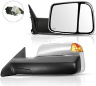 🪞 eccpp tow mirrors for 2010 dodge ram 1500 2500 3500, 2011-2015 dodge ram 1500 2500 3500 towing mirrors chrome power heated puddle signal light pair, driver and passenger side logo