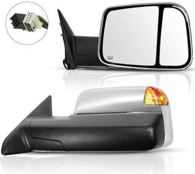 img 4 attached to 🪞 ECCPP Tow Mirrors for 2010 Dodge Ram 1500 2500 3500, 2011-2015 Dodge Ram 1500 2500 3500 Towing Mirrors Chrome Power Heated Puddle Signal Light Pair, Driver and Passenger Side