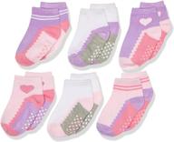 🧦 jefferies socks girls' toddler non-skid ankle quarter socks - 6 pair pack logo