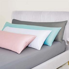 img 1 attached to 🛏️ Premium White Body Pillow Pillowcase Set - 100% Pure Natural Cotton, 20x60, Zipper Closure - Hotel Quality 800 Thread Count Luxury Body Pillow Case (White)