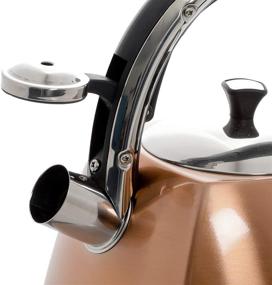 img 3 attached to ☕ Gibson Mr Coffee Belgrove 2.5 Qt Stainless Steel Whistling Tea Square Kettle - Metallic Copper, 2.5-Quarts