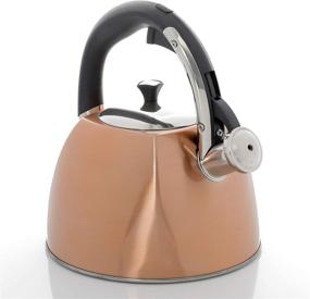 img 2 attached to ☕ Gibson Mr Coffee Belgrove 2.5 Qt Stainless Steel Whistling Tea Square Kettle - Metallic Copper, 2.5-Quarts