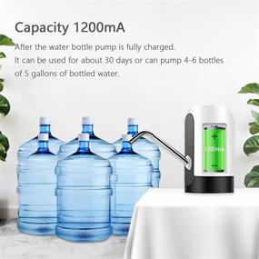 img 1 attached to 🚰 Convenient and Portable Electric Water Dispenser for 5 Gallon Bottles - USB Charge, 1200MHA Battery, White