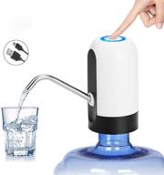 🚰 convenient and portable electric water dispenser for 5 gallon bottles - usb charge, 1200mha battery, white logo