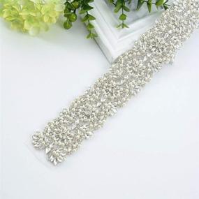 img 3 attached to 💎 Rhinestones Pearl Embellished Wedding Belt Sash with Sparkly Pearl Trim