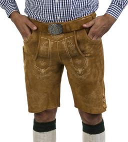 img 4 attached to Schöneberger Mens Bavarian Lederhosen Brown Men's Accessories