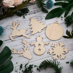 img 2 attached to SAVITA 120pcs Unfinished Wood Slices: Christmas Wooden Ornaments for DIY Crafts and Tree Decorations