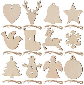 img 4 attached to SAVITA 120pcs Unfinished Wood Slices: Christmas Wooden Ornaments for DIY Crafts and Tree Decorations