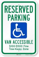 reserved parking accessible smartsign reflective logo