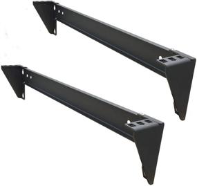 img 4 attached to 🔧 Jingchengmei 1U Foldable Wall Mount Patch Panel Bracket (2 Pack, 44lb Capacity) - Steel Vertical Bracket for Networking and Data Equipment - 19 inch Mounting