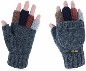 img 4 attached to 🧤 Fingerless Cover Mittens Winter Gloves: Stay Warm and Stylish in Cold Weather