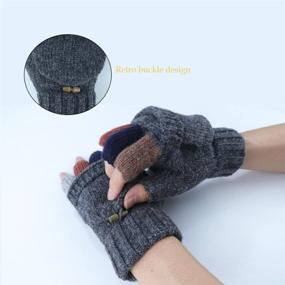 img 1 attached to 🧤 Fingerless Cover Mittens Winter Gloves: Stay Warm and Stylish in Cold Weather