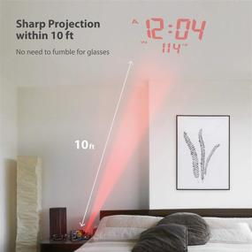 img 3 attached to Dr. Prepare Projection Alarm Clock - Indoor Outdoor Temperature Display, Dual Alarms, Multi-Colored Backlight, Weather Forecast