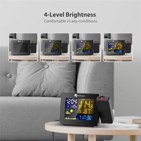 img 1 attached to Dr. Prepare Projection Alarm Clock - Indoor Outdoor Temperature Display, Dual Alarms, Multi-Colored Backlight, Weather Forecast