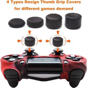 img 3 attached to Pandaren Studded Anti-Slip Silicone Cover Skin Set for PS4/Slim/PRO Controller - 🎮 CamouRed Skin + FPS PRO Thumb Grips (8-Pack) - Ultimate Grip and Protection!