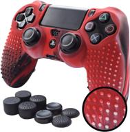 pandaren studded anti-slip silicone cover skin set for ps4/slim/pro controller - 🎮 camoured skin + fps pro thumb grips (8-pack) - ultimate grip and protection! logo