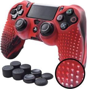 img 4 attached to Pandaren Studded Anti-Slip Silicone Cover Skin Set for PS4/Slim/PRO Controller - 🎮 CamouRed Skin + FPS PRO Thumb Grips (8-Pack) - Ultimate Grip and Protection!