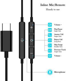 img 2 attached to 🎧 Наушники APETOO HiFi Stereo USB C для Note 10 Plus с микрофоном, магнитные проводные наушники - совместимы с Samsung S20, Note 20 Ultra, Google Pixel 4 3 XL, OnePlus 8 Pro - в комплекте чехол для переноски