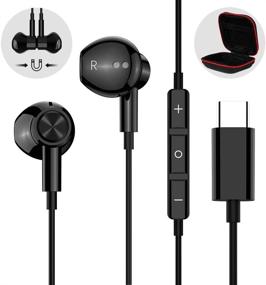 img 4 attached to 🎧 Наушники APETOO HiFi Stereo USB C для Note 10 Plus с микрофоном, магнитные проводные наушники - совместимы с Samsung S20, Note 20 Ultra, Google Pixel 4 3 XL, OnePlus 8 Pro - в комплекте чехол для переноски