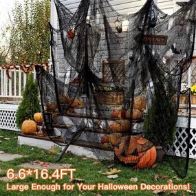 img 1 attached to Ollny Halloween Creepy Cloth: 80x200in Scary Gauze Doorway Tapestry for Spooky Party Decor