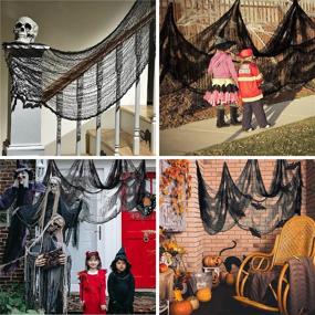 img 3 attached to Ollny Halloween Creepy Cloth: 80x200in Scary Gauze Doorway Tapestry for Spooky Party Decor