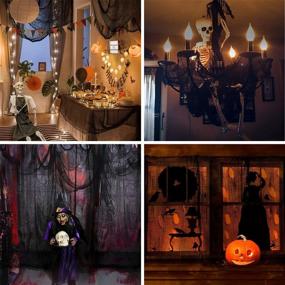 img 2 attached to Ollny Halloween Creepy Cloth: 80x200in Scary Gauze Doorway Tapestry for Spooky Party Decor