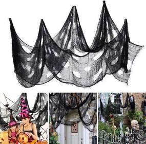 img 4 attached to Ollny Halloween Creepy Cloth: 80x200in Scary Gauze Doorway Tapestry for Spooky Party Decor