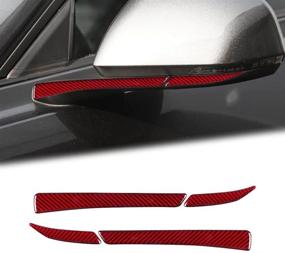 img 4 attached to 🔴 Enhance Your Ford Mustang's Look with BLAKAYA Carbon Fiber Rearview Mirror Side Mirror Cover Accessories in Red (2015-2020)