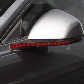 img 1 attached to 🔴 Enhance Your Ford Mustang's Look with BLAKAYA Carbon Fiber Rearview Mirror Side Mirror Cover Accessories in Red (2015-2020)