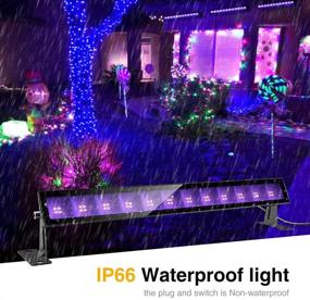 img 2 attached to 🎉 2 Pack of Onforu 24W LED Blacklight Bar with Plug, Switch, and 5ft Power Cord - High Quality, Waterproof for Glow Parties, Stage Lighting, Body Paint, Fluorescent Posters, Birthdays, and Weddings.