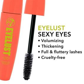 img 1 attached to 👁️ W7 Eyelust Mascara: Long-Lasting Black Mascara with Thick Bristle-Shaped Brush for Volume and Length - Cruelty-Free Eye Makeup